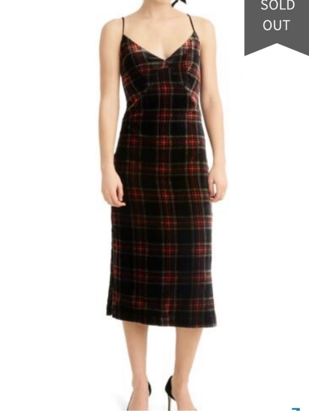 J. Crew Velvet Stewart Tartan plaid midi dress size 4 - Picture 2 of 8